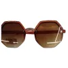 Brown hexagonal sunglasses, fashionable UV-resistant polarized sunglasses, suitable for both men and women Item Picture